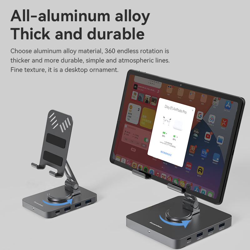 10-in-1 iPad Pro Docking Station with Adjustable Stand & Hub Adapter