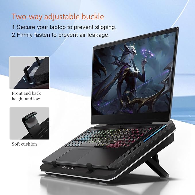 Efficient Laptop Cooling Pad with Rear Exhaust Design and Turbo-Fan Cooling