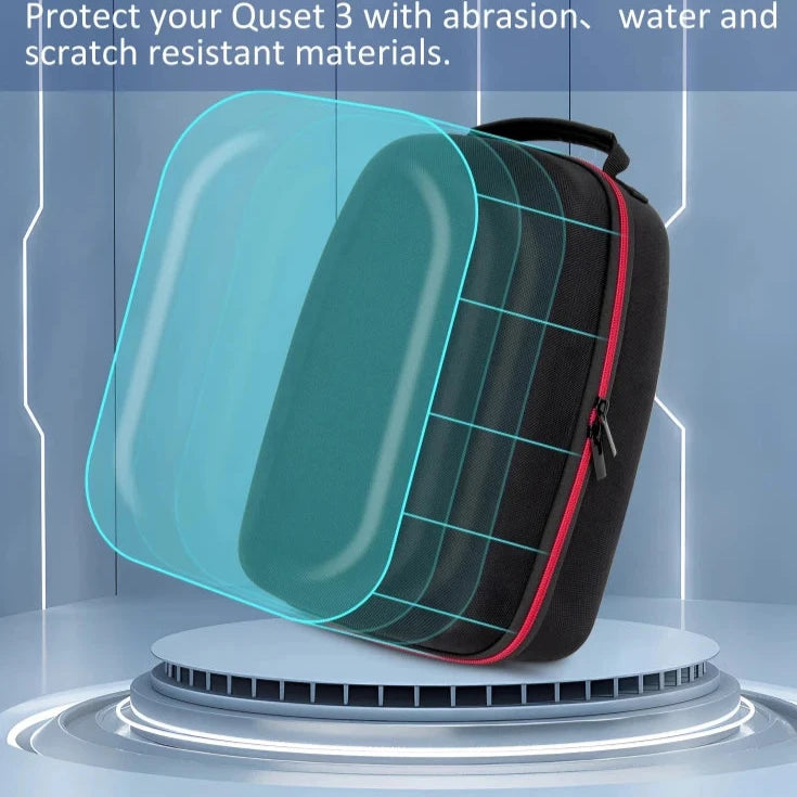 All-in-One Carrying Case for Meta Quest 3 & Elite Strap - Stylish & Durable - Water/Scratch Resistant Material