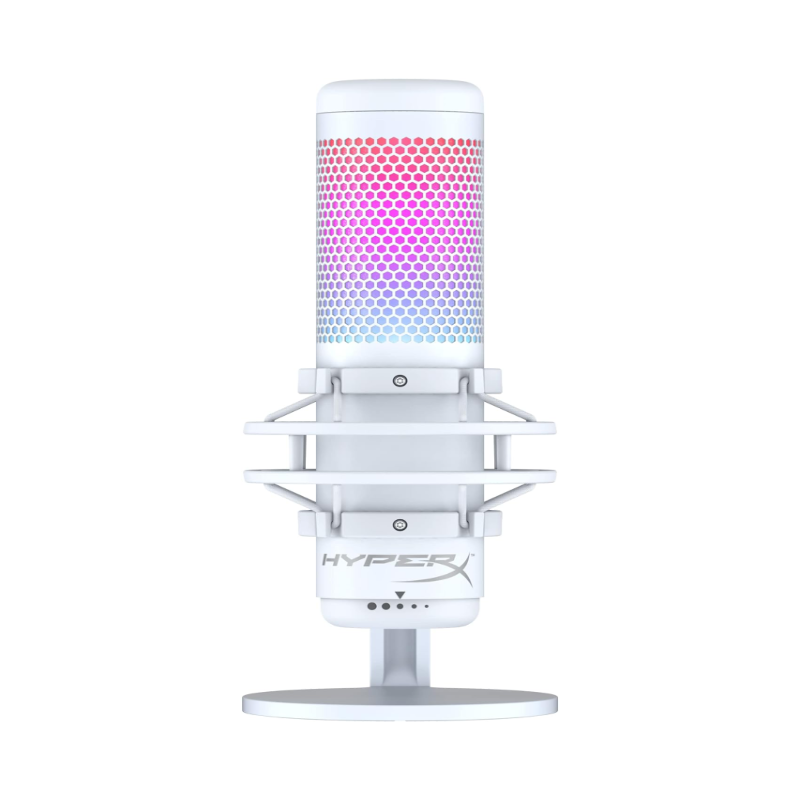 White  HyperX QuadCast S RGB USB Microphone with Shock Mount | Streaming/Gaming/Podcasts - BeezSpeed